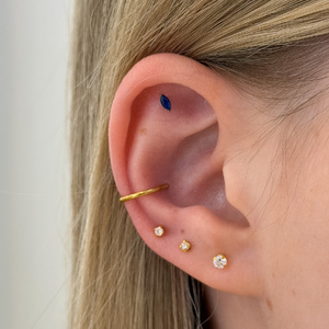 Kék Cirkónia Köves Titán Talpas Piercing – 6 mm