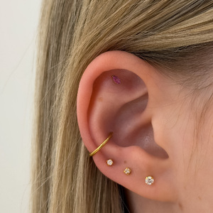 Rózsaszín Cirkónia Köves Titán Talpas Piercing – 6 mm