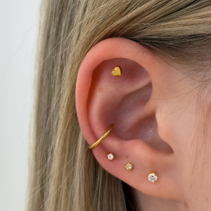 Domború Szív Titán Talpas Piercing – 6 mm