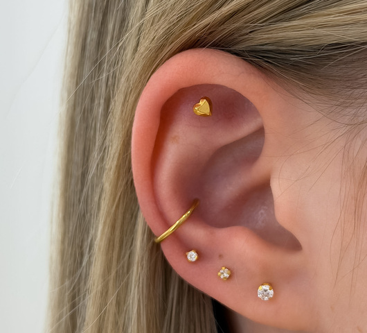 Domború Szív Titán Talpas Piercing – 6 mm