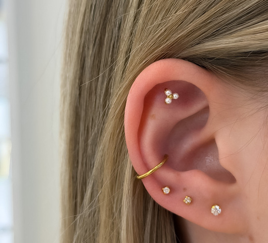 Három Gyöngyös Titán Talpas Piercing – 6 mm
