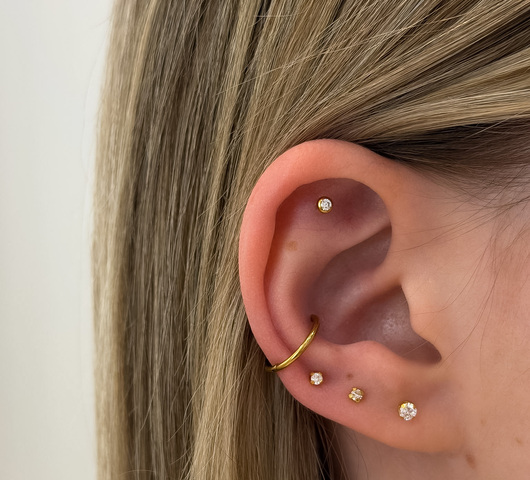 Egy Köves Titán Talpas Piercing – 8 mm