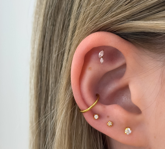 Köves Duó Titán Talpas Piercing – 6 mm