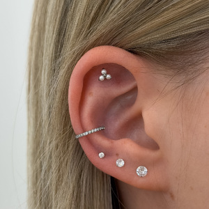 Titánium Három Gyöngyös Piercing – 6 mm