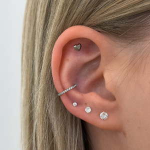 Domború Szív Titán Talpas Piercing – 6 mm