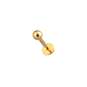 Arany színű labret piercing – 8 mm, orvosi acél