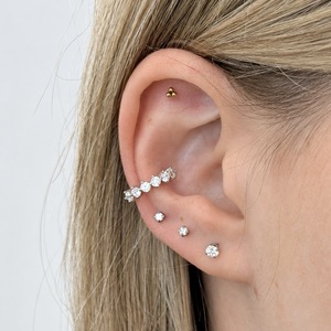 S925 Ezüst conch piercing cirkónia kővel