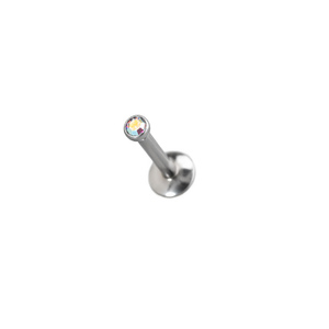 Orvosi acél labret színváltós kővel – 2 mm kő, 8 mm szár