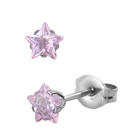 S101 Rózsaszín csillag alakú fülbevaló