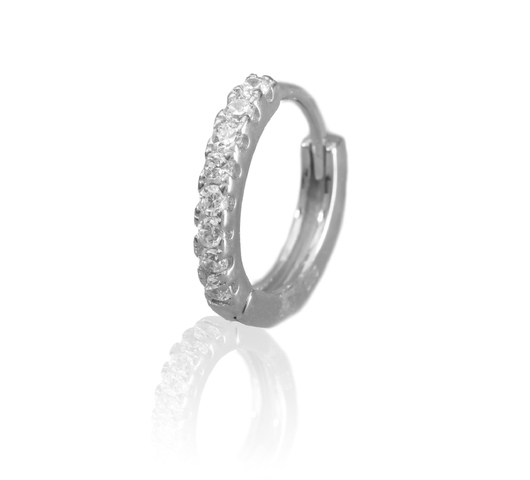 Ezüst fülkarika cirkónia kövekkel – 10 mm, conch piercinghez