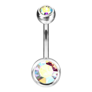 Köldök piercing színváltós kővel