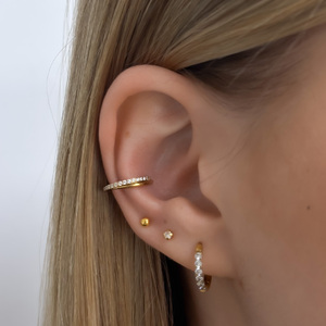 Dupla hatású titán fülkarika – 10 mm, arany színben