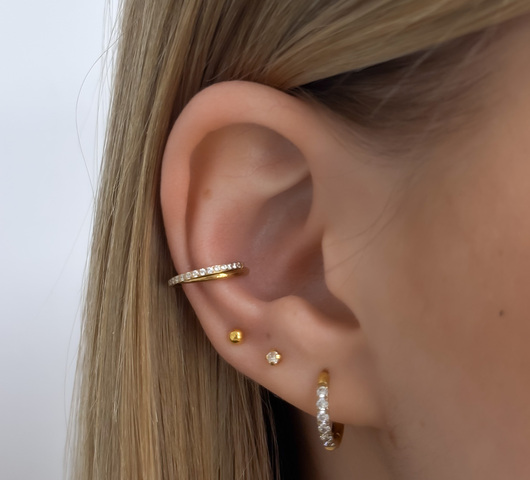 Dupla hatású titán fülkarika – 10 mm, arany színben