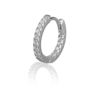 Cirkóniás karika piercing – 925 ezüst