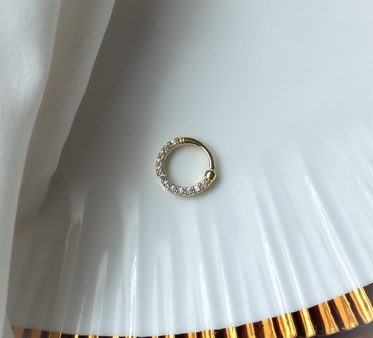 S925 Ezüst Arany Színű Migrén/Daith Piercing – 6 mm