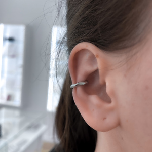 S925 ezüst fülpiercing – letisztult karika, 8 mm