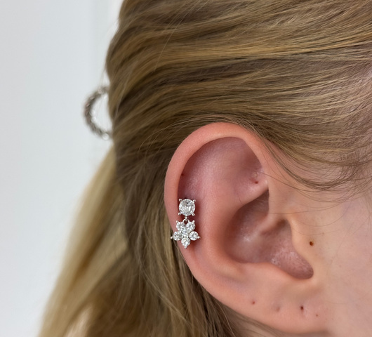 Ezüstből készült piercing