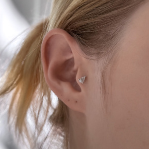 Csepp cirkónia fülpiercing – S925 ezüst