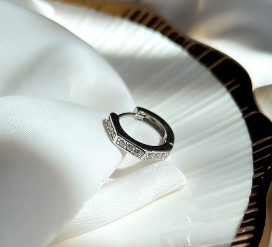 Ezüstből készült karika fülbevaló/piercing 10 mm