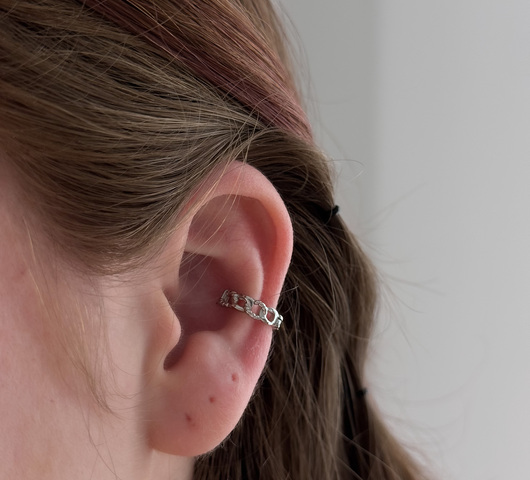 Láncszem conch piercing – S925 ezüst, női fülékszer