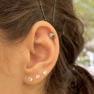 Ezüst színű titán kagyló mintás piercing