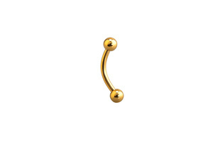 Arany színű banán piercing – 10 mm, orvosi acél