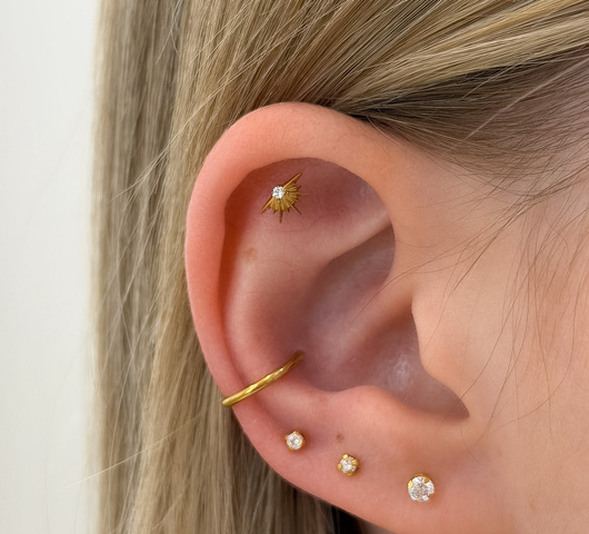 Naplemente Titán Talpas Piercing Cirkónia Kővel – 6 mm
