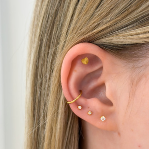 Textúrált Szív Titán Talpas Piercing – 6 mm