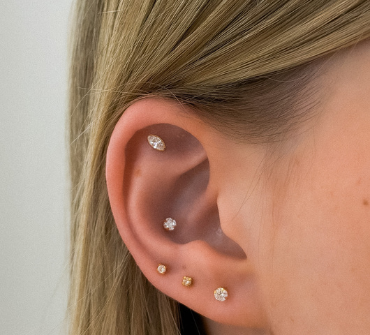 Marquise Köves Titán Talpas Piercing – 6 mm