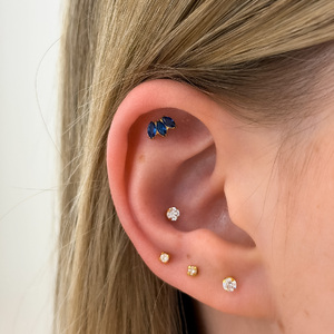 Kék Marquise Köves Titán Talpas Piercing – 6 mm
