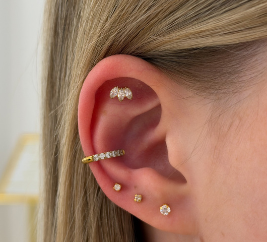 Fehér Marquise Köves Titán Talpas Piercing – 6 mm